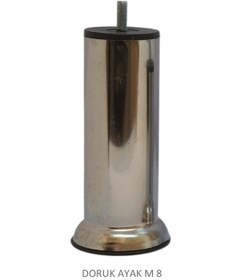 Resim Doruk Ayak, Cıvatalı Baza Koltuk Dolap Ayağı, Metal, Krom, M8, 15 Cm Krom 