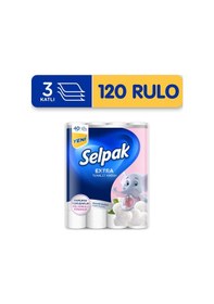 Resim Selpak® Extra Pamuk Katkılı ve Pudra Kokulu Tuvalet Kağıdı 3 x 40 Rulo 