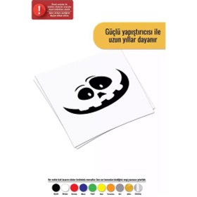 Resim Gülen Balkabağı - Araç, Oto, Laptop, Duvar Uyumlu Sticker 25 17 Cm 