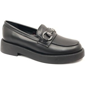 Resim Greyder 72133 Zn Urban Deri Comfort Casual Oxford Kadın Ayakkabı Siyah 