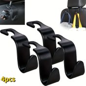 Resim 4 adet/8 adet Motosiklet Araba Koltuk Başlığı Askısı Depolama Çantası El Çantası Ceket Tutucu Araç Araba Siyah S Tip 