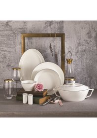 Resim Korkmaz A8263 Lines Coll. 58 Parca Yuvarlak Yemek Takımı 