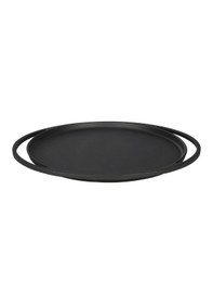 Resim Lava Döküm Yuvarlak Pizza Krep Pankek Tavası Çap Ø 28cm. Döküm Demir Yekpare Çift Kulplu Siyah 