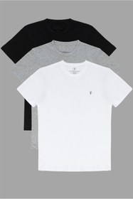 Resim COMBİNE MİCHAİL Standart Kalıp Basic 3'lü Paket T-shirt 1000 