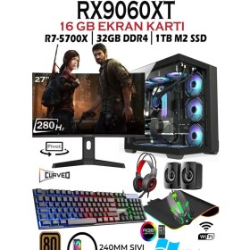 Resim Apphirex TCX99 Masaüstü Bilgisayar Ryzen 7 5700X 32GB 1TB M.2 SSD RX9060XT 16GB Oyun ve Tasarım İçin 