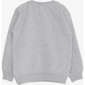 Resim Breeze Kız Çocuk Sweatshirt Unicorn Baskılı 2-6 Yaş - Gri Melanj Gri 