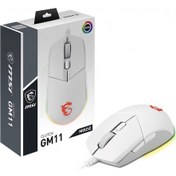 Resim MSI GG CLUTCH GM11 WHITE GAMING MOUSE 5.000 DPI OPTIK SENSOR RGB LED MYSTIC LIGHT OYUNCU FARESI BEYAZ 