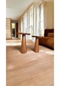 Resim Açık Ceviz Renk Yan Sehpa Ahşap Mantar Sehpa Seti 2 Li Set Kahverengi 