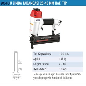 Resim Uno U Zımba Tabancası 25-40 Hafif Tip UNOD9040 