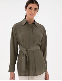 Resim Pierre Cardin Kadın Haki Gömlek Desenli 50306501-vr027 Haki 