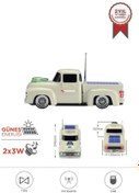 Resim Torima D44 Bej Kamyon Bluetooth Hoparlör FM-USB-TF Destekli Güneş Enerjili Speaker 