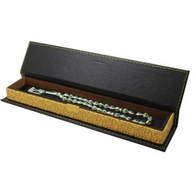 Resim Siyah Deri & Ahşap Kombinli Şık Tesbih Kutusu 