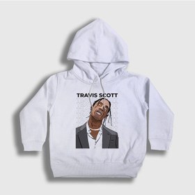Resim Presmono Unisex Çocuk Icon Astroworld Travis Scott Kapüşonlu Sweatshirt Beyaz 