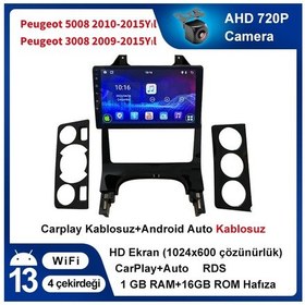 Resim Peugeot 3008 2009-2015yıl Carplay 9inç 1/16gb Multimedya 