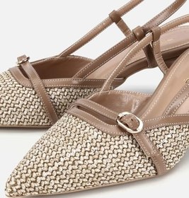 Resim HOTİÇ Kadın Bej Hasır Detaylı Arkası Açık Stiletto 