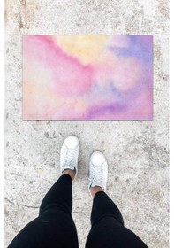 Resim Dijital Baskı Ebruli Bulut Desen Kapı Önü Paspası K-1005 