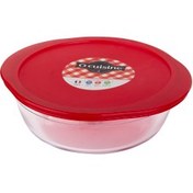 Resim Ocuisine Kırmzı Yuvarlak Cam Saklama Kabı 20 Cm 