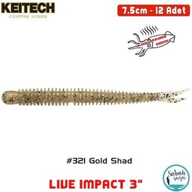 Resim Keitech Live İmpact 7.5cm 3" 321 Gold Shad Kokulu Silikon Balık 