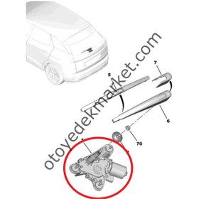 Resim Peugeot 3008 (2016-2023) Arka Silecek Motoru (Orijinal) 