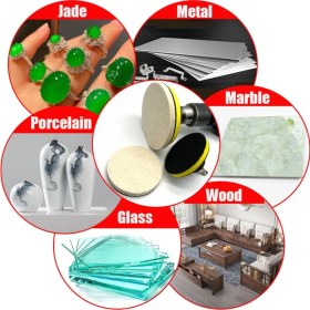 Resim Depolife Polisaj Makinesi Yün Keçe Cırt Taban Matkap Bağlama Pedi Cam Metal Çelik Far Parlatma Polisaj Seti 