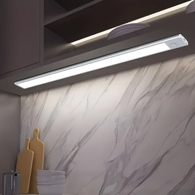 Resim USB Şarj Edilebilir LED İnsan Vücut Algılama, Renk Değiştirme, Düğme Kontrol ve Hareket Sensörü Kablosuz Ultra-İnce Ayarlanabilir LED Dolap Işığı Mutfak, Gardırop, Dolap, Merdiven, Koridor, Raf için, 19.99 /29.97/39.88/49.78 cm 