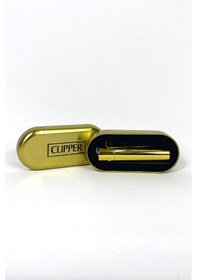 Resim Clipper Çakmak Mat Gold Rengi Özel Kutulu İç-dış Metal 