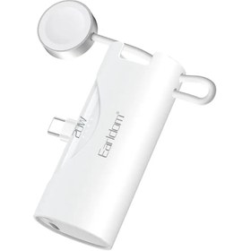 Resim EARLDOM PD46 5.000 mAh 20W Dahili Type-C Çıkışlı Ekstra Dahili 2.5W Saat Şarj Kablolu PD Hızlı Şarj Mini Powerbank 