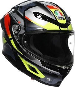 Resim AGV K6 S Motosiklet Kaskı Kapalı Kask Erazer Black Red Yellow Fluo S 