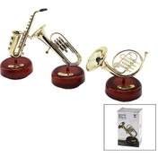 Resim Müzikli - Dönerli Dekoratif Saksafon - Trombon - Korno 4767 01 