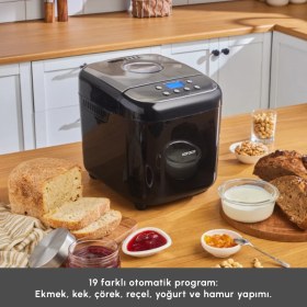 Resim Karaca Bake Compact 19 In 1 Çok Fonksiyonlu Reçel, Yoğurt, Hamur Yoğurma ve Ekmek Yapma Makinesi Inox 