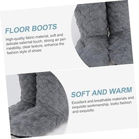 Resim 1 Çift İç Mekan Kaymayan Sıcak Zemin Ayakkabısı Kalınlaştırılmış Dans Yüksek Tüp Botları Sliers Sonbahar Mutfak Oturma Odası Yatak Odası Dans Pisti Botları 