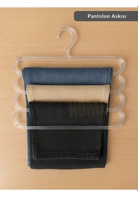 Resim Dolap İçi Pantolon Kravat Şal Askısı Kristal Askı 5 Katlı Elbise Askısı Şeffaf 