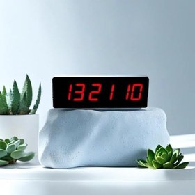Resim SANEC Saniyeli Dijital Led Duvar ve Masa Saat ve Derece - Kırmızı (Kasa Ölçüsü: 16x65 cm) 