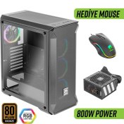 Resim Green Z5 Surena Argb Gaming Bilgisayar Kasası (4×120MM Fan + Kumanda) – 800W 80+ Bronze Psu Dahil 