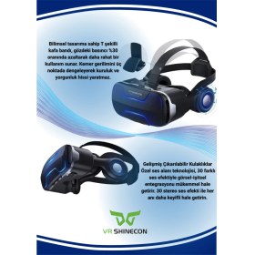 Resim G02ED 3D Kulaklıklı Sanal Gerçeklik Gözlüğü 4.7-6.6 Inç Akıllı Telefonlarla Panoramik 