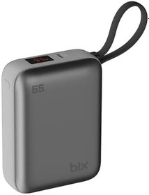 Resim Bix PB120 20000mAh PD 65W Cep Boyu Kompakt Tasarımlı Dijital Göstergeli Powerbank Taşınabilir Süper Hızlı Şarj Cihazı (Gri) 