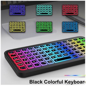 Resim Vothoon M7 SmartTv Işıklı Bluetooth Kablosuz Mini Q Klavye 