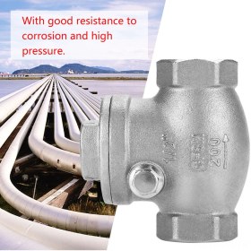 Resim Tenfowee 304 Paslanmaz Çelik Tek Yönlü Akış Kontrol Valfi, Dn15 1/2" Dişli Bağlantı, Korozyona Ve Yüksek Basınca Dayanıklı, Sıvı Sızıntısını Önleyen Boru Sistemleri İçin 