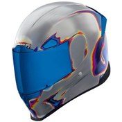Resim Icon Airframe Pro Reentry Kapalı Motosiklet Kaskı Gümüş Mavi 