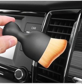 Resim Turcoshop11 Araç Detay Temizlik Fırçası - Siyah Yumuşak Kıllı Oto İçi Toz Temizleme Aracı 