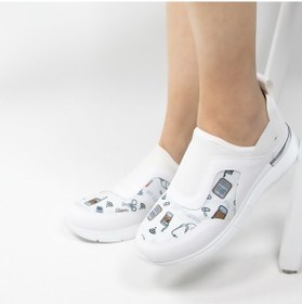 Resim Beyaz Nurse Life, Aynalı Streç Ortopedik Spor Ayakkabı Beyaz 
