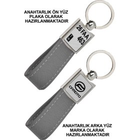 Resim Promosyon Denizi Ön Yüz Cfm Logolu Arka Yüz Plakanıza Özel Gri Anahtarlık 