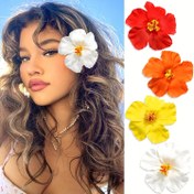 Resim Kadınlar için 4 adet Zarif Hawaii Plumeria Saç Tokası - Canlı Çiçek Tasarımı, Plaj, Havuz ve Yaz Partileri için İdeal, Şenlikli Saç Aksesuarı | Parlak Çiçek Tokaları | Plastik Toka 