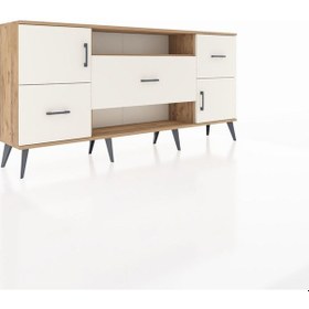 Resim Arges Konsol 2 Raflı 3 Çekmeceli 2 Kapaklı 176x30x83 Çam-aytaşı/aytaşı Aytaşı/aytaşı 