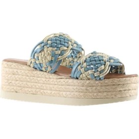 Resim Bueno Shoes Mavi Deri Kadın Dolgu Topuklu Terlik 