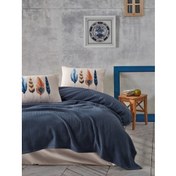 Resim Cotton Box Bond Tek Kişilik Pike Takımı Plumy Indigo 
