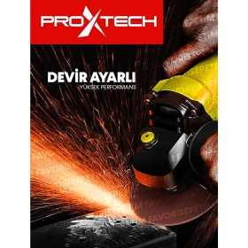 Resim Proxtech Yüksektork Devir Ayarlı Spral Taşlama Makinası Avuç Içi Taşlama 115 mm 5 Adet Disk 