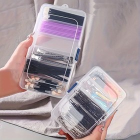 Resim 1 adet Çok Bölmeli Çok Amaçlı Plastik Düzenleyici Kutu - Nakış Malzemeleri, Yüzükler, İğneler, Güzellik Araçları, Saç Aksesuarları ve Daha Fazlası için Taşınabilir Depolama, Ev Düzeni için Saklama Kutuları 