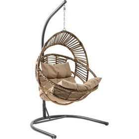 Resim Capri Swing Nobel Tekli Rattan Bahçe Balkon Salıncağı 