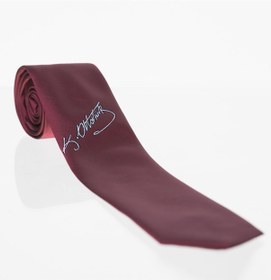 Resim Gaffy Atatürk İmza Desenli Dokuma Bordo Kravat - Ak-25 Bordo 